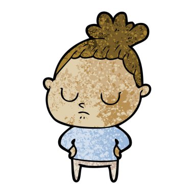 vektör çizim karikatür sakin kadın