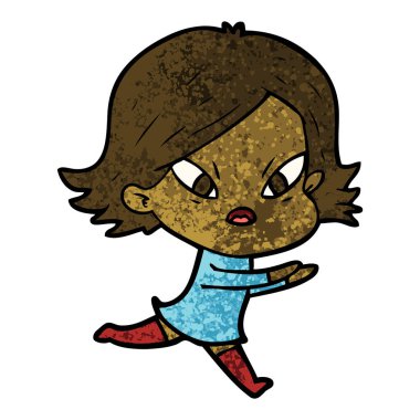 vektör çizim karikatür kadın vurguladı