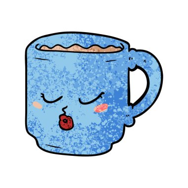 vektör çizim karikatür kahve kupa