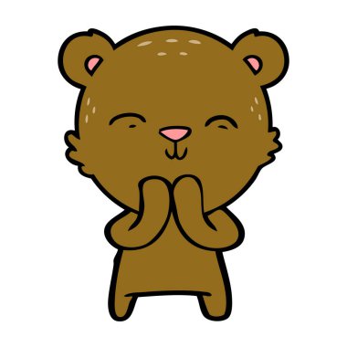 ayı çizgi film karakteri vektör çizim 