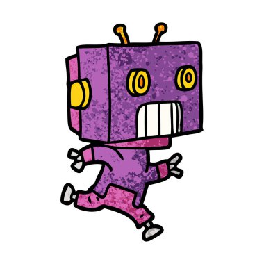 Çizgi film robotunun vektör çizimi 