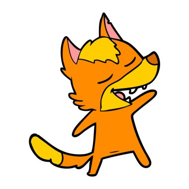 Tilki çizgi film karakteri vektör çizim