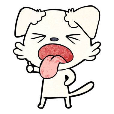 vektör çizim karikatür köpek bıkkın