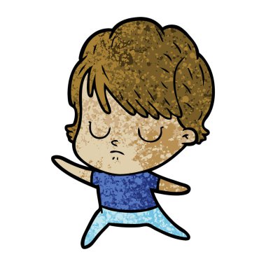 Çizgi filmdeki kadının vektör çizimi