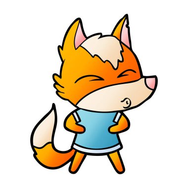 Tilki çizgi film karakteri vektör çizim