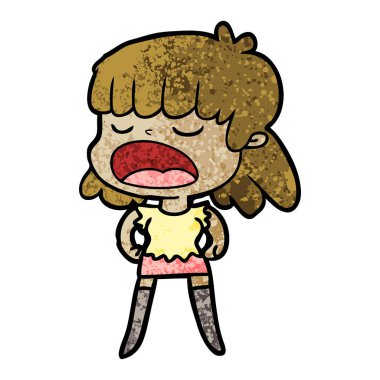 vektör çizim karikatür kadın söz