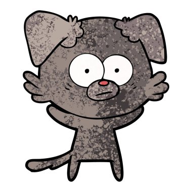 vektör çizim gergin köpek çizgi film