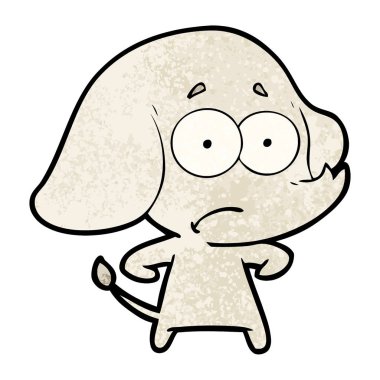 vektör çizim karikatür emin fil