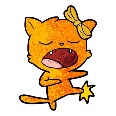 vektör çizim karikatür kedi tekme