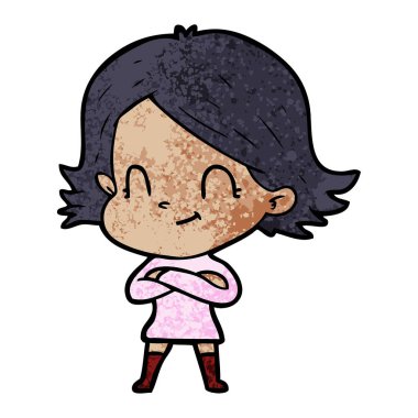 vektör çizim karikatür dostça kız