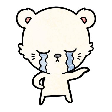 vektör çizim karikatür kutup ayısı ağlama