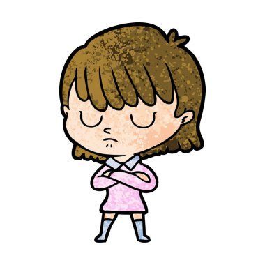 Çizgi filmdeki kadının vektör çizimi