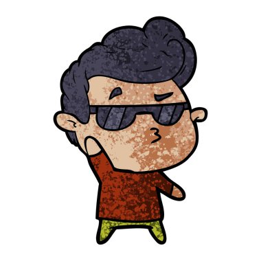 vektör çizim karikatür cool adam