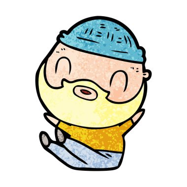 vektör çizim karikatür sakallı adam