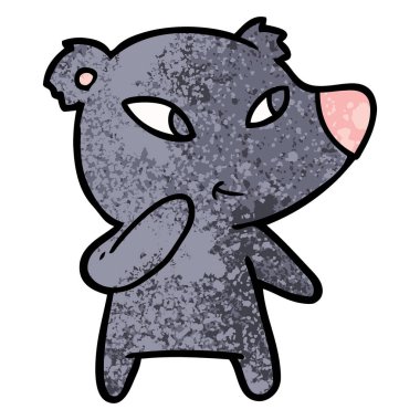 Tatlı çizgi film ayısının vektör çizimi