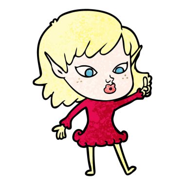 vektör çizim karikatür elf kızı