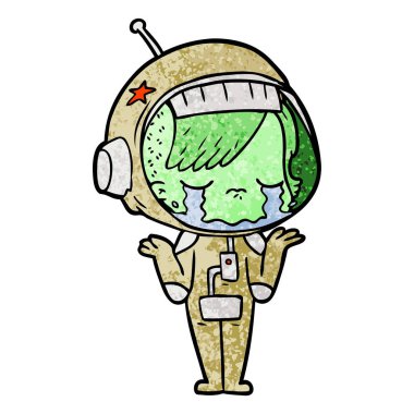 ağlayan astronot kız çizgi film