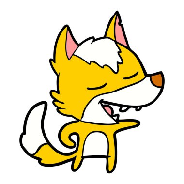 Tilki çizgi film karakteri vektör çizim