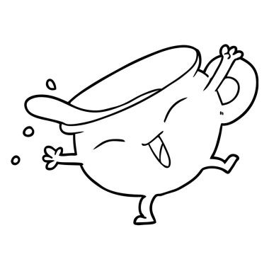 vektör çizim karikatür çay fincanı