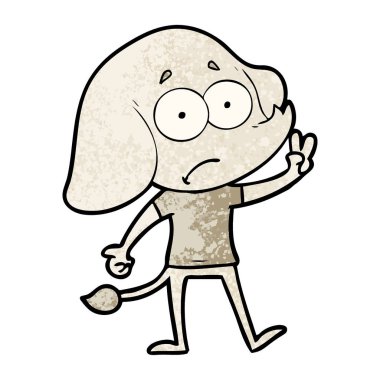 vektör çizim karikatür emin fil