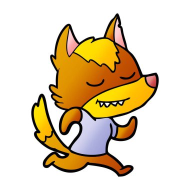 Tilki çizgi film karakteri vektör çizim