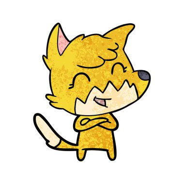 mutlu karikatür fox vektör çizim