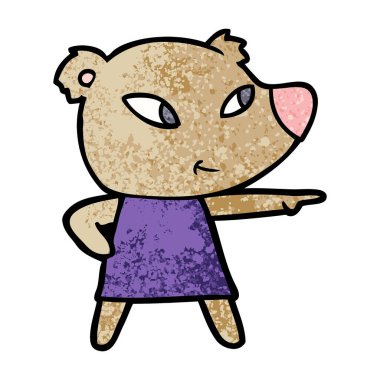 Tatlı çizgi film ayısının vektör çizimi