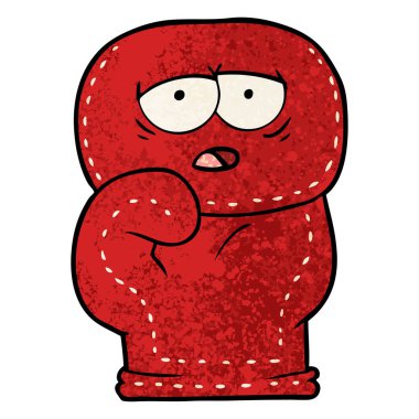 Çizgi film boks eldiveninin vektör çizimi