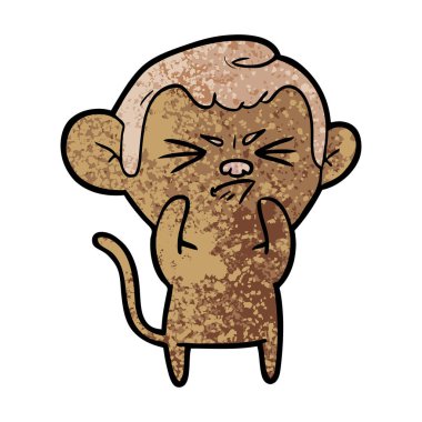 vektör çizim karikatür rahatsız maymun