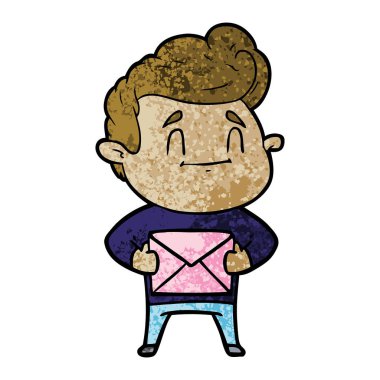 mutlu çizgi film adam vektör çizim