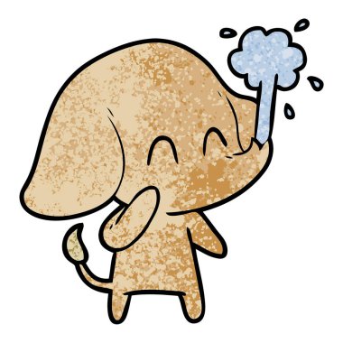 vektör çizim sevimli çizgi fil