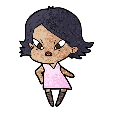 vektör çizim karikatür kadın vurguladı