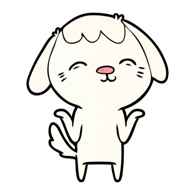 vektör çizim mutlu karikatür köpek