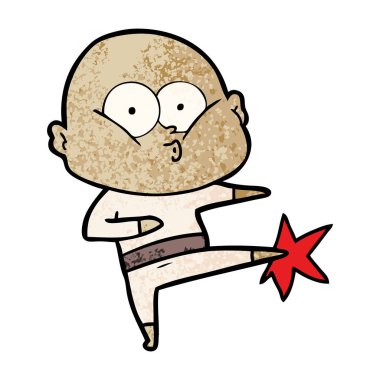 karikatür kel adam bakıyor