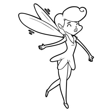 Çizgi Film Perisinin Vektör İllüstrasyonu