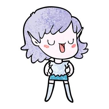 vektör çizim karikatür elf kızı