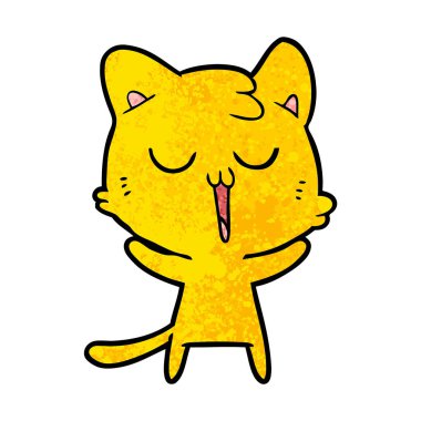vektör çizim karikatür kedi şarkı