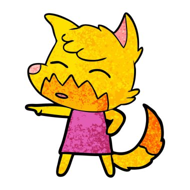 Tilki çizgi film karakteri vektör çizim