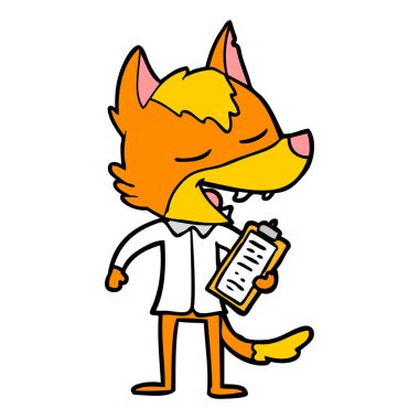 Tilki çizgi film karakteri vektör çizim