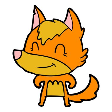 Tilki çizgi film karakteri vektör çizim