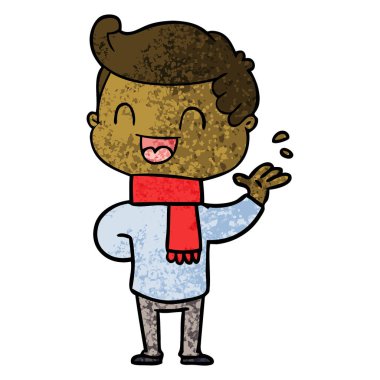 vektör çizim karikatür mutlu adam