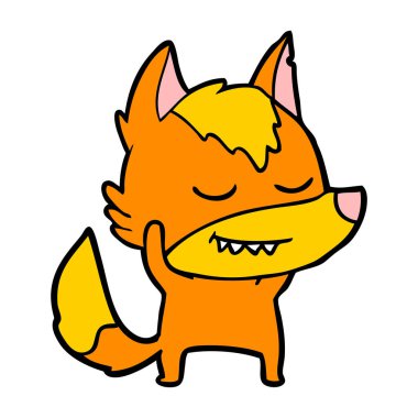 Tilki çizgi film karakteri vektör çizim