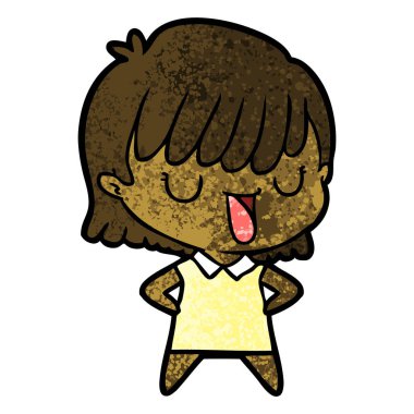 Çizgi filmdeki kadının vektör çizimi