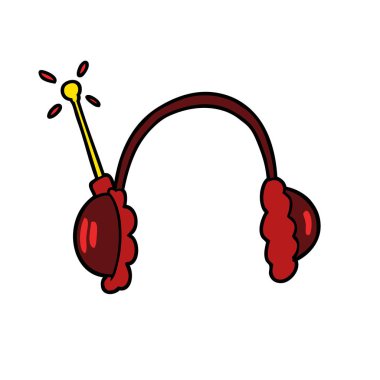 çizgi film kulaklık vektör çizim 