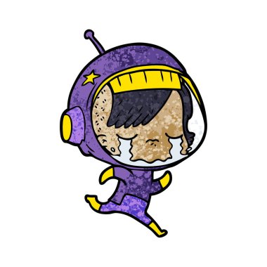 ağlayan astronot kız çizgi film