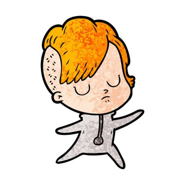 Çizgi filmdeki kadının vektör çizimi