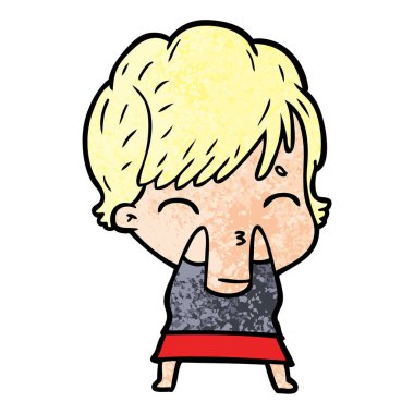 vektör çizim karikatür kadın düşünme