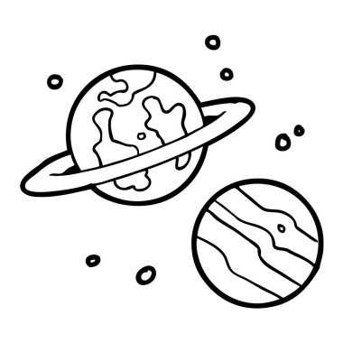 vektör çizim karikatür gezegenler