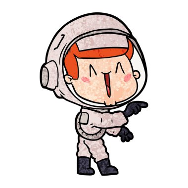 işaret mutlu karikatür astronot