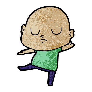 vektör çizim karikatür kel adam